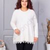 Tunica maxi din tricotaj finut cu bordur din dantela bruxelles-ecru cod 6900-1
