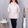 Vesta lunga groasa maxi cu guler inalt si gluga-capucino cod 9873-1