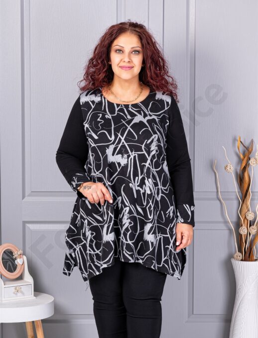 Tunica maxi groasa cu imprimeu abstract cod 261432