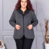 Jacheta maxi elegant cu imprimeu modern cod 20040-3