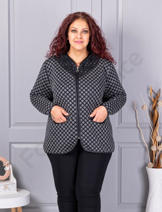 Jacheta maxi elegant cu imprimeu modern cod 20040-3