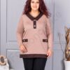Tunica maxi eleganta cu guler si nasturi-moca cod 1475-1