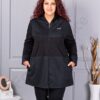 Jacheta maxi de dama cu aplicatie din pietricele si motive animal cod 1131