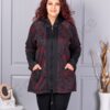 Jacheta maxi de dama cu imprimeu trandafiri rosii-negru cod 1212-3