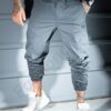 Pantalon jogger pentru barbati cu emblema mica-gri cod 3119-1