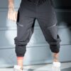 Pantalon sport pentru barbati din fas cu buzunare in fata-negru cod 26175