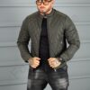 Geaca usoara pentru barbati cu guler la baza gatului-kaki cod 857-1