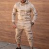 Compleu sport pentru barbati din plus cu inscriptii Paris-bej cod 2125-2