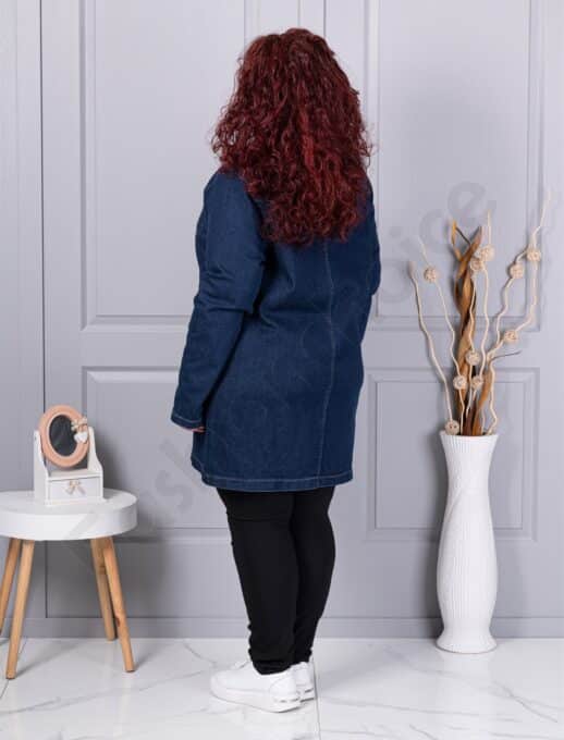 Trenci maxi gros de dama din denim elastic cod 26231