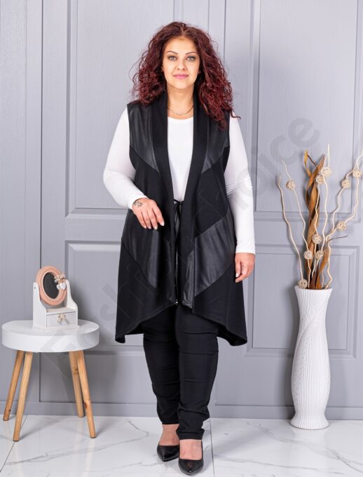Vesta asimetrica maxi in combinatie cu material lucios cod 261308