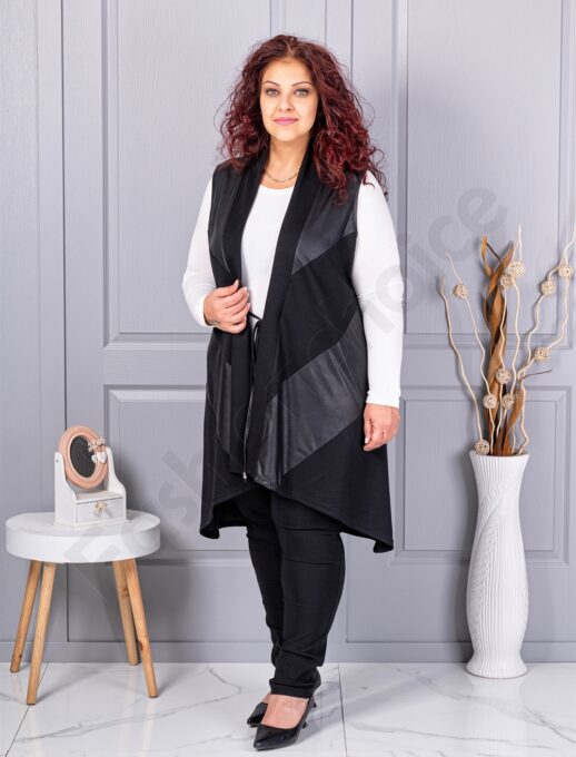 Vesta asimetrica maxi in combinatie cu material lucios cod 261308
