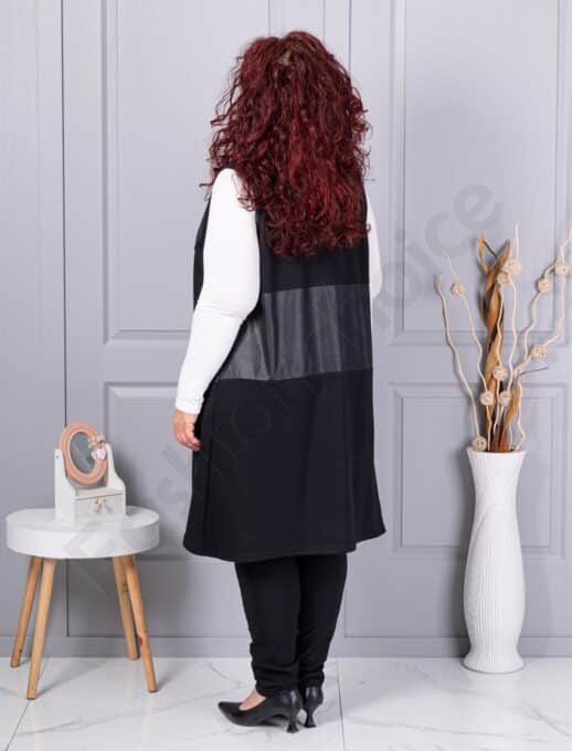 Vesta asimetrica maxi in combinatie cu material lucios cod 261308