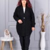 Cardigan maxi lung din tricotaj cu textură-negru cod 25802