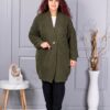 Cardigan maxi lung din tricotaj cu textură-kaki cod 25802-4