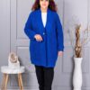 Cardigan maxi lung din tricotaj cu textură-albastru regal cod 25802-5