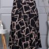Fusta maxi din material gros in cloș cu figuri abstract-cod 26369-1
