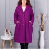 Palton maxi lung si gros din bucle cu buzunare-magenta cod 6247-5