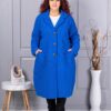 Palton maxi lung si gros din bucle cu buzunare-albastru regal cod 6247-7