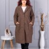 Palton maxi lung si gros din bucle cu buzunare-camel cod 6247-3