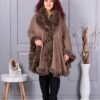 Pelerina maxi cocheta cu blana eco-moca cod 293-2