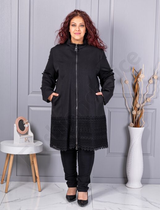 Trenci maxi cu bordur din dantela englezeasca cod 30081