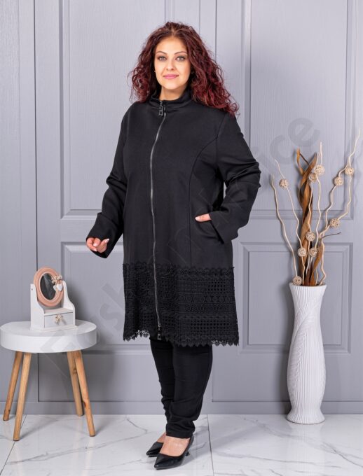 Trenci maxi cu bordur din dantela englezeasca cod 30081