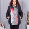 Geaca maxi usoara cu gluga in combinatie multicolor cod 63193