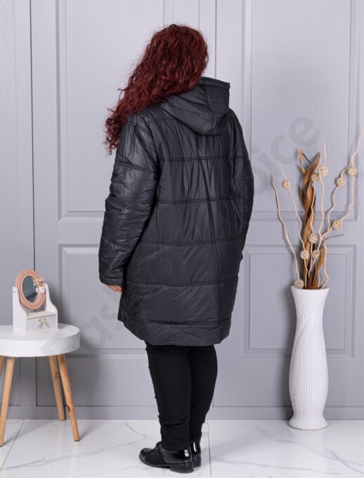 Geaca maxi lunga pentru iarna cu gluga detasabila cod 63269