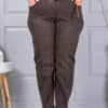 Blugi maxi din denim elastic cu curea contrastanta-maro cod 6064-2