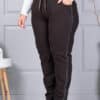Pantalon maxi de dama din material gros si banda din pietricele-maro cod 2497-5
