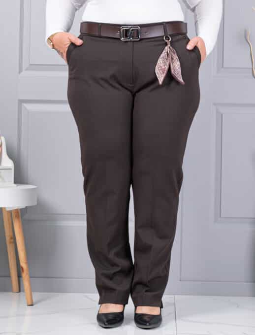 Pantalon maxi elegant cu curea in talie-maro cod 5080