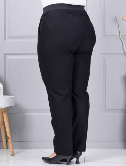 Pantalon maxi de dama cu talie elastica si emblema mica cod 2636
