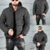 Geaca scurta pentru iarna cu gluga dupa model Nike cod 5173